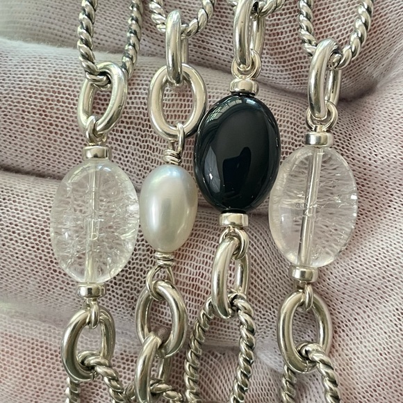 David Yurman Large Oval Link Bijoux Necklace with Gemstones 40" - Picture 2 of 10